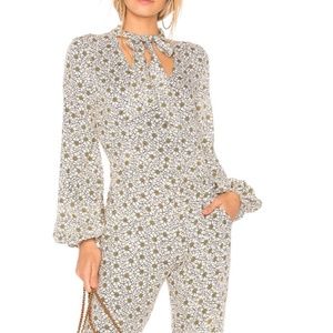 Cleobella Clarke Jumpsuit Disco Daisy, floral flare Retro 70s, US XS